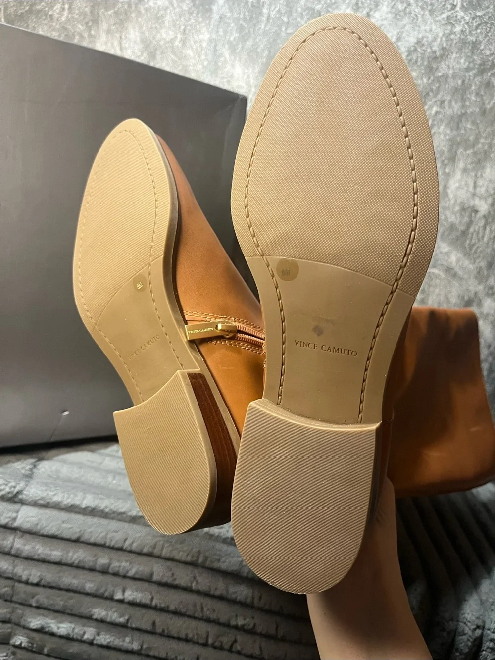 Vince Camuto Cognac Tan Over-The-Knee Brushed Leather Boots new 8